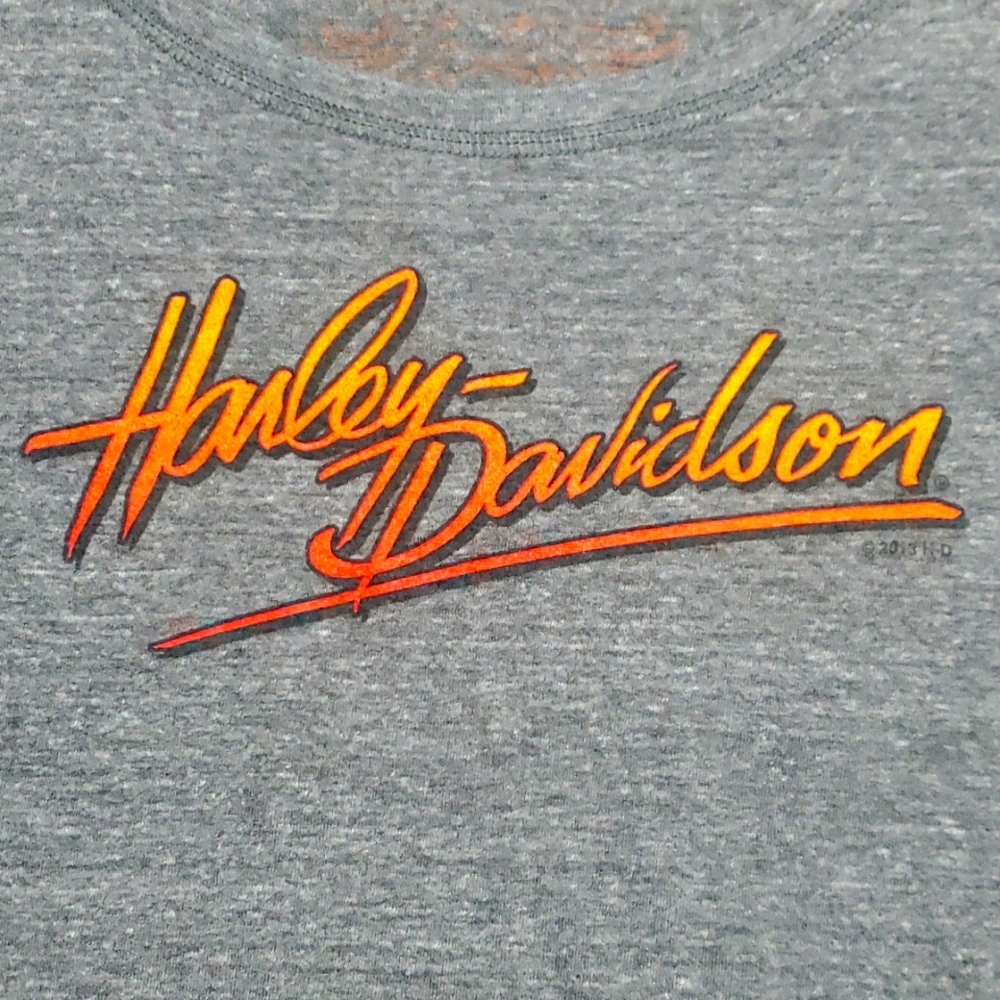 Harley Davidson 3/4 sleeve t-shirt. Gray size Large